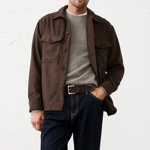 🆕 Banana Republic Factory - Relaxed-Fit Overshirt - Dark Oak - men’s XL